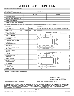 Printable Free Vehicle Inspection Form Pdf TUTORE ORG Master Of