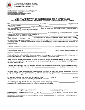 Affidavit For Marriage Witness Sample Form Fill Out And Sign