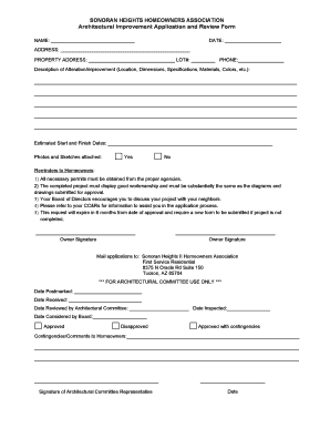 Sample Hoa Architectural Request Form Fill Out And Sign Printable PDF